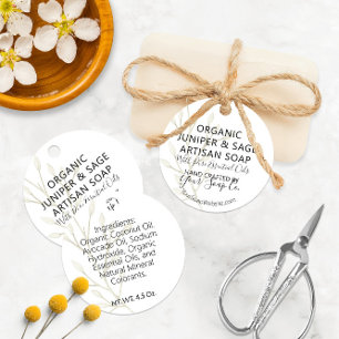 Étiquettes Cadeau Jolie aquarelle Botanique Moderne Soap Hang Tags