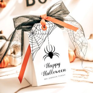 Étiquettes-cadeau Jolie Araignée Noire Joyeux Halloween