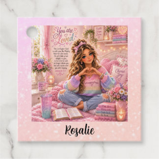 Étiquettes Cadeau Jolie Bible chrétienne fille arc-en-ciel rose past