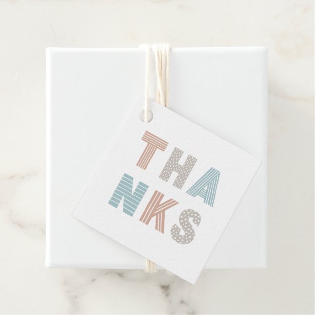 Étiquettes Cadeau Jolie carte de remerciement pour fête d'anniversai (En situation)