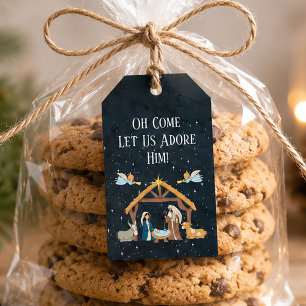 Étiquettes-cadeau Jolie Crèche de Noël