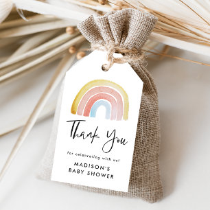 Étiquettes-cadeau Jolie et Colorée Fête de Naissance Bébé Arc-en-Cie