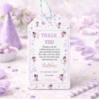 Étiquettes-cadeau Jolie fête d'anniversaire de gymnastique rythmique