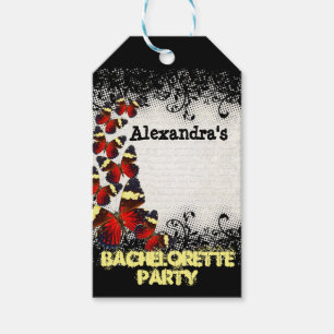 Étiquettes-cadeau Jolie fête de bachelorette en dentelle noire papil