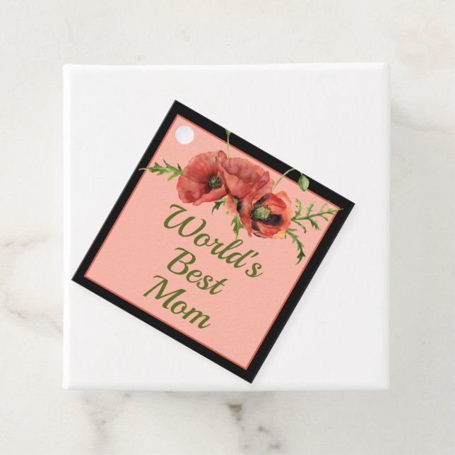 Étiquettes Cadeau Jolie Fleur Maman la Meilleure du Monde  (En situation)