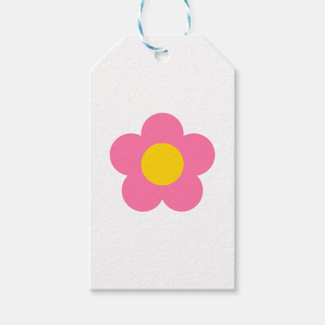 Étiquettes-cadeau Jolie fleur rose (Devant)