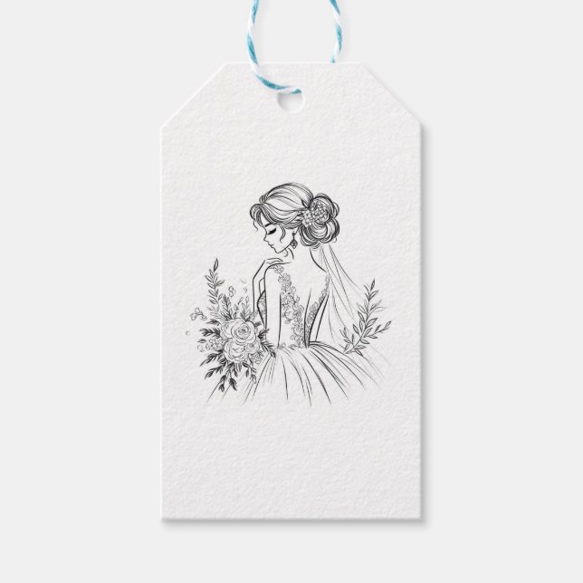 Étiquettes-cadeau Jolie mariée  (Devant)