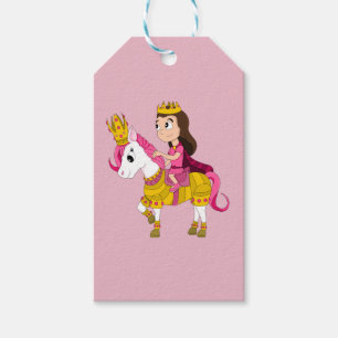 Étiquettes-cadeau Jolie princesse caricaturale