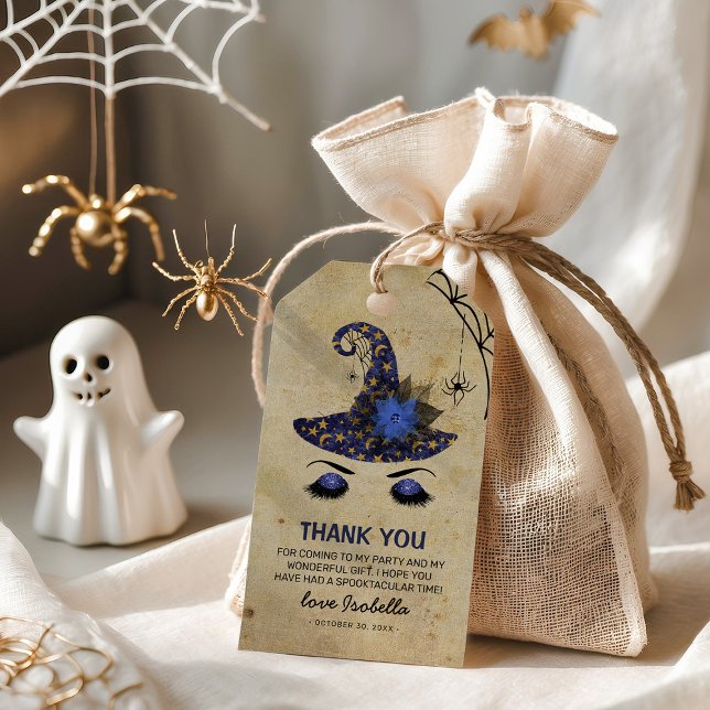 Étiquettes-cadeau Jolie sorcière filles Halloween Merci Favor (Créateur téléchargé)