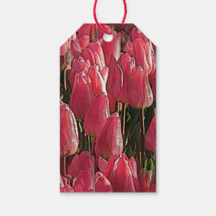Étiquettes-cadeau Jolie tulipe rose