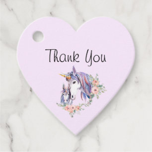 Étiquettes Cadeau Jolie Unicorn Maman & Baby Merci d'aquarelle