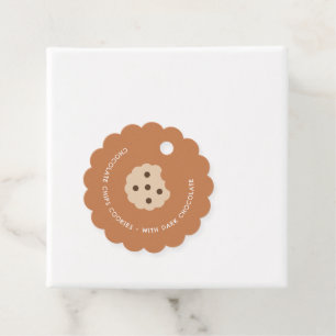 Étiquettes Cadeau Jolis biscuits beige marron aux pépites de chocola