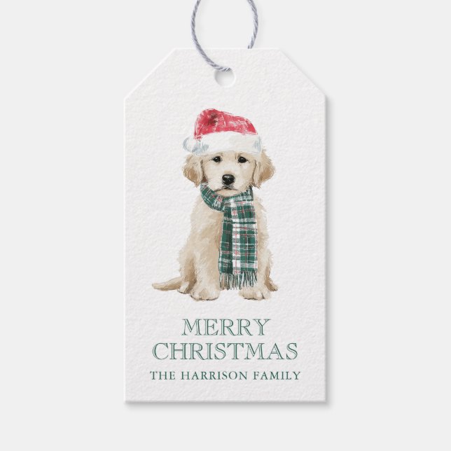 Étiquettes-cadeau Jolis chiens de Noël (Devant)