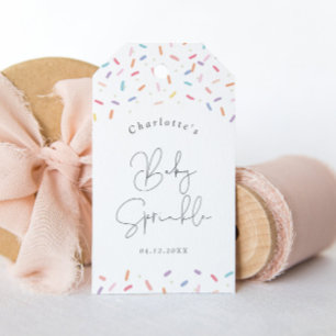 Étiquettes-cadeau Jolis Confettis Arc-en-ciel Bébé Sprinkle Shower F