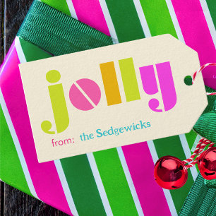 Étiquettes-cadeau Jolly Moderne Gras Coloré Personnalisé Arc-en-ciel