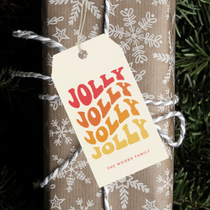 Étiquettes-cadeau Jolly Super Wavy Noël coloré