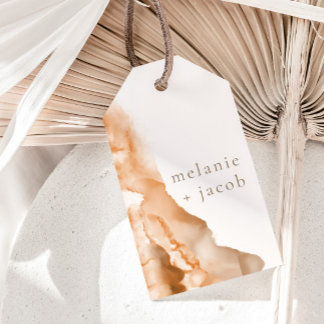 Étiquettes-cadeau Joshua Tree Bohemian Neutral Bride + Groom Favoris
