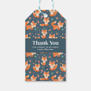 Étiquettes-cadeau Jote Orange Fox Motif Anniversaire