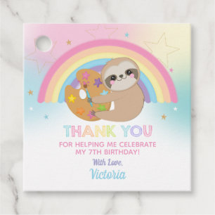 Étiquettes Cadeau Jote Sloth Art Paint Party Anniversaire Merci