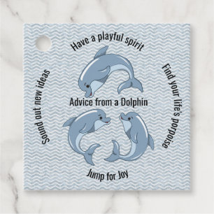 Étiquettes Cadeau Jouer Dauphins Design Classique Faveur Tags