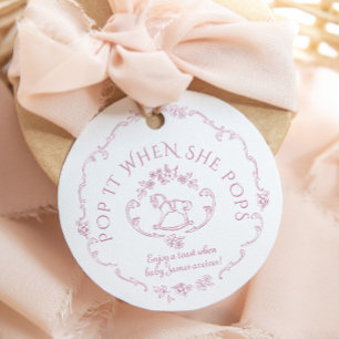 Étiquettes Cadeau Jouet vintage Toile de jouy Pop quand elle pique