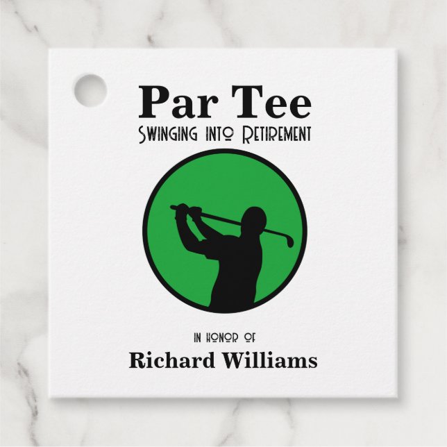 Étiquettes Cadeau Joueur de golf à la retraite (Devant)