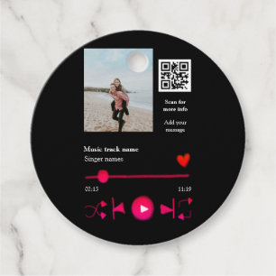 Étiquettes Cadeau Joueur de musique couple personnalisé amour q r co