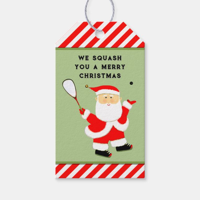 Étiquettes-cadeau Joueur de squash Noël (Devant)