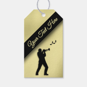 Étiquettes-cadeau Joueur de trompettes Votre texte ici