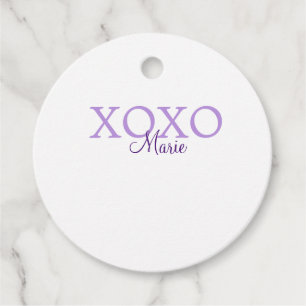 Étiquettes Cadeau Jour de la Saint Valentin Xoxo ajouter nom pastel