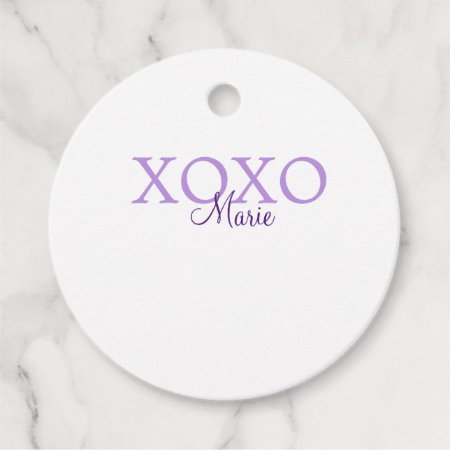 Étiquettes Cadeau Jour de la Saint Valentin Xoxo ajouter nom pastel  (Devant)