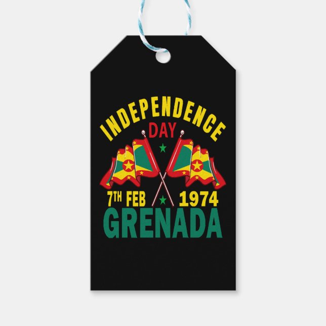 Étiquettes-cadeau Jour de l'indépendance de la Grenade (Devant)