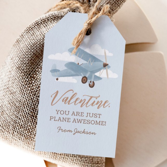 Étiquettes-cadeau Jour de Valentines pour les enfants d'avion de l'a (Créateur téléchargé)