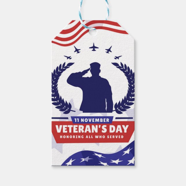 Étiquettes-cadeau Jour des anciens combattants - Honorer tous ceux q (Devant)