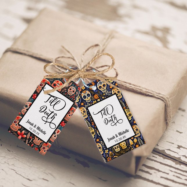 Étiquettes-cadeau Jour des morts Jusqu'à la mort fête ou mariage  (Créateur téléchargé)