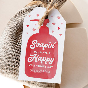 Étiquettes-cadeau Jour des Valentines pour les enfants savonneux