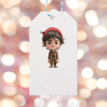 Jour difficile Noël Elf Blanc Tags cadeaux