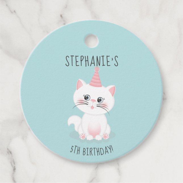 Étiquettes Cadeau Jour Purr-fect Chat Anniversaire (Devant)