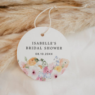 Étiquettes Cadeau Journée de mariage florale pastel colorée