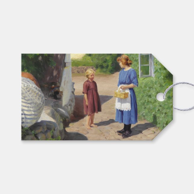 Étiquettes-cadeau Journée d'été au Danemark (par H.A. Brendekilde) (Devant (Horizontal))