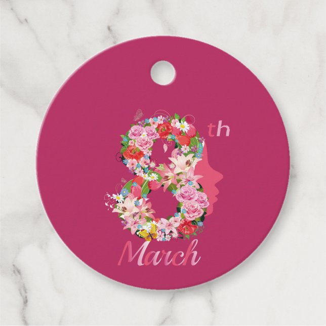 Étiquettes Cadeau journée internationale de la femme joyeuse journée (Devant)