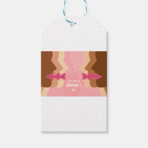 Étiquettes-cadeau journée internationale des femmes rose
