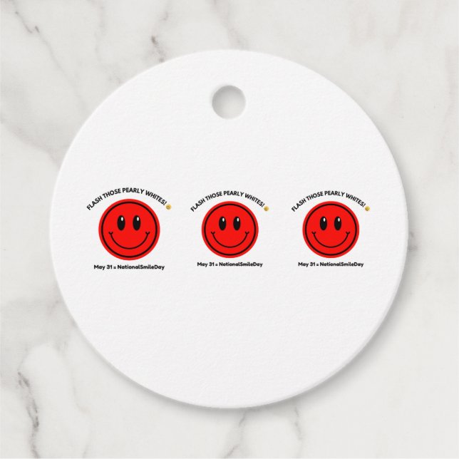 Étiquettes Cadeau Journée nationale du sourire 31 mai (Devant)