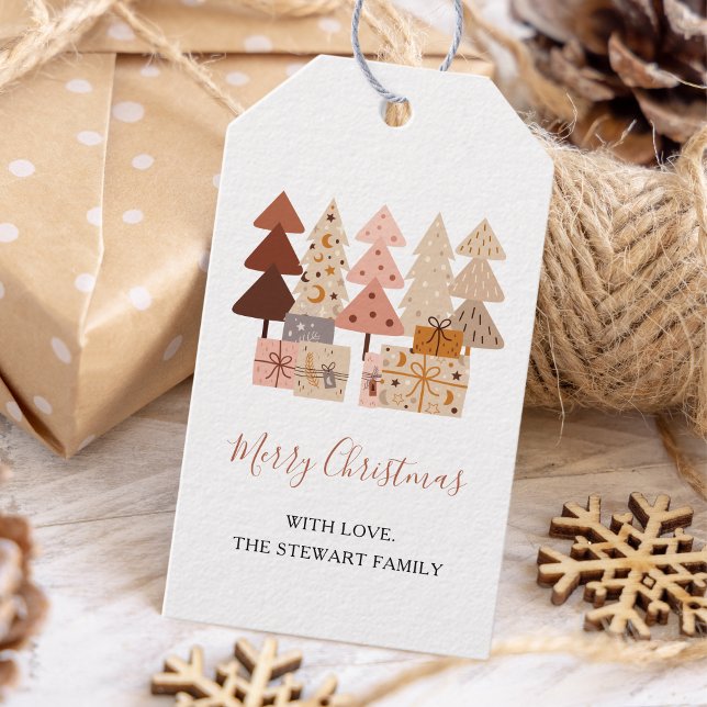 Étiquettes-cadeau Jours fériés de Noël Chic Boho (Créateur téléchargé)