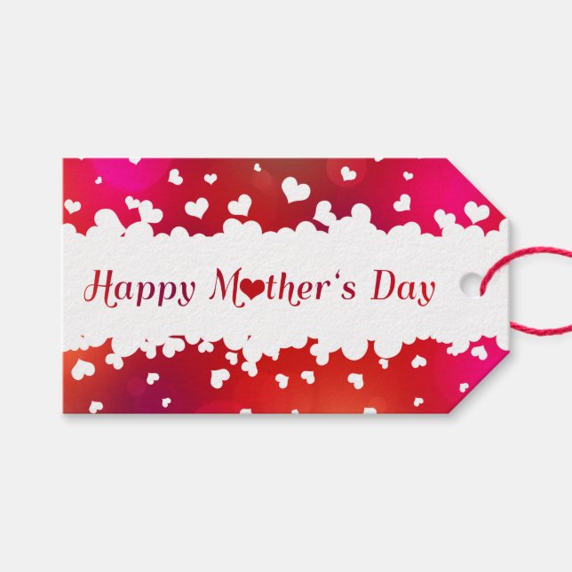 Étiquettes-cadeau Jovely Happy Mother's Day Hearts (Devant (Horizontal))