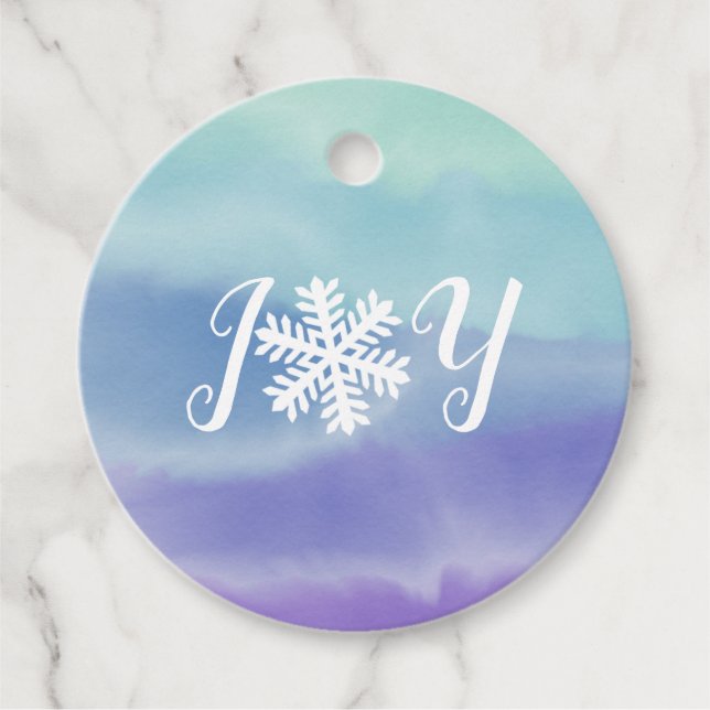 Étiquettes Cadeau Joy Snowflake (Devant)