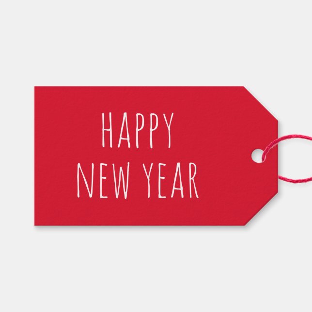 Étiquettes-cadeau Joyeuse année | Fête festive moderne de vacances r (Devant (Horizontal))