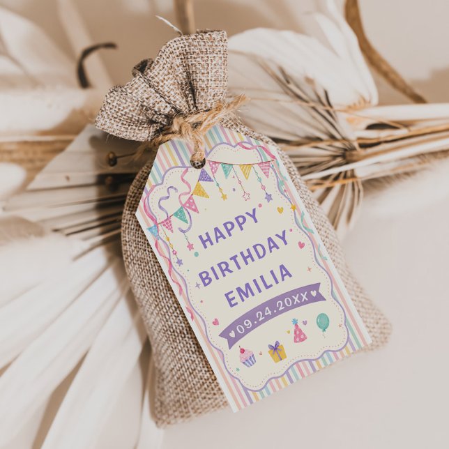 Étiquettes-cadeau Joyeuse fête d'anniversaire (Créateur téléchargé)