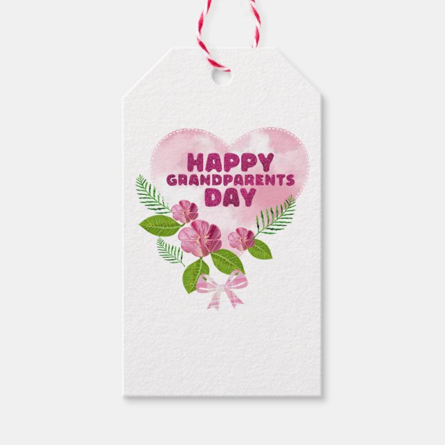 Étiquettes-cadeau Joyeuse Fête des Grands-Parents (Devant)