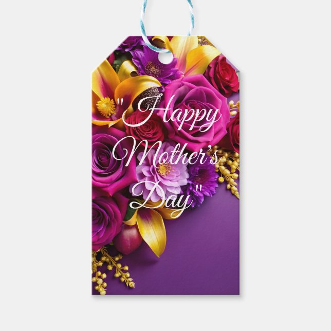 Étiquettes-cadeau Joyeuse fête des Mères  (A sweet floral touch for Mom's special day.  )
